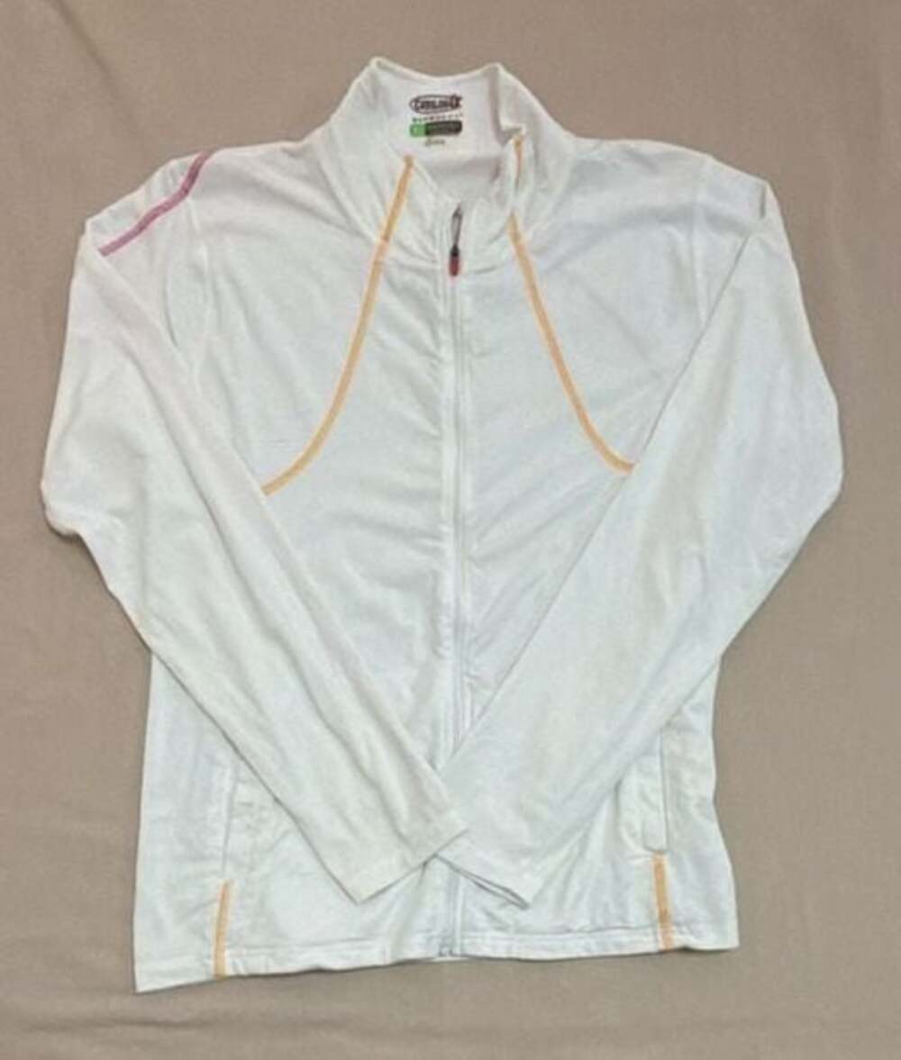 Cariloha Bamboo Fit Performance White Full Zip Athletic Jacket Size XL